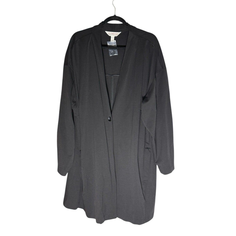 Isaac Mizrahi Elements 4x Black Single Button Frnt Sweater Cardigan A465895 NWOT